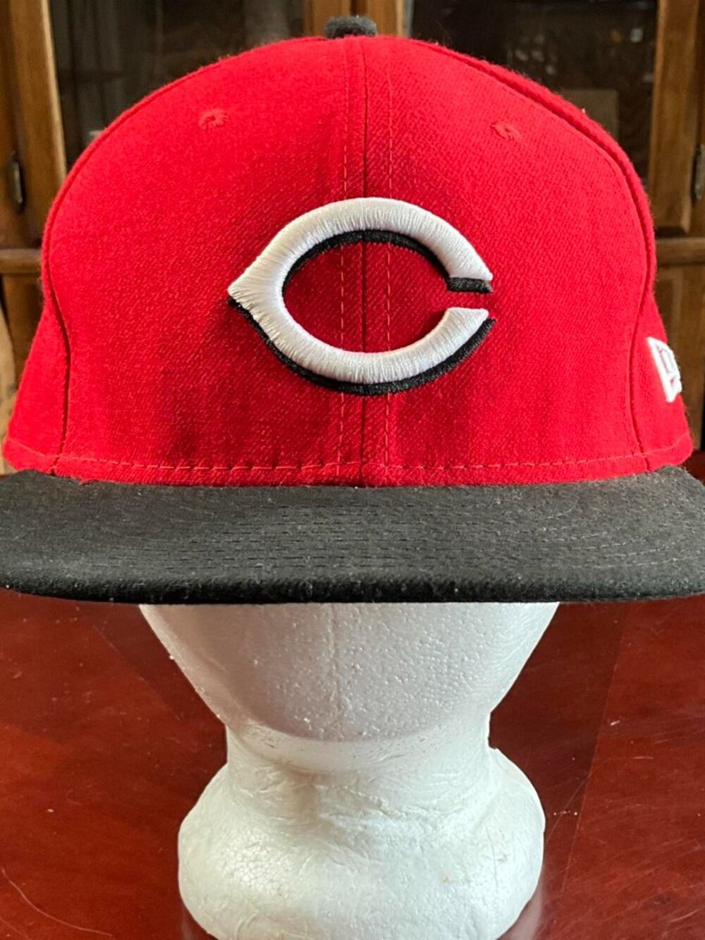 Cincinnati Reds New Era 59FIFTY Red Black Fitted MLB Coolbase Cap (7 3/4) - Picture 2 of 8